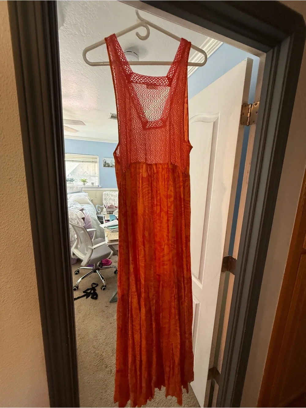 Free People Coral Crochet Knit Top